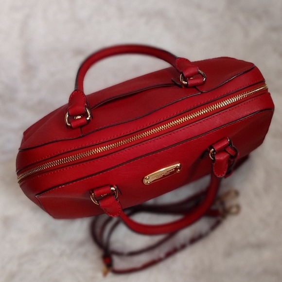 MICHAEL KORS Large Saffiano Leather Satchel Red - Picture 7 of 16